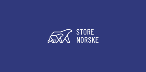 Store norske logo med blå bakgrunn